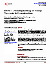 Effects of Grounding (Earthing) on Massage Therapists: An Exploratory Study